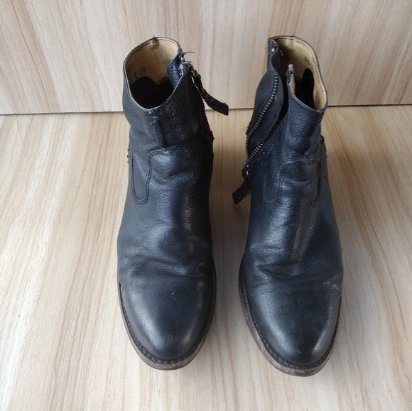 Frye Diana Stitch Black Leather Womens Western Ankle Booties Size 6.5 B 77972 - Picture 1 of 8